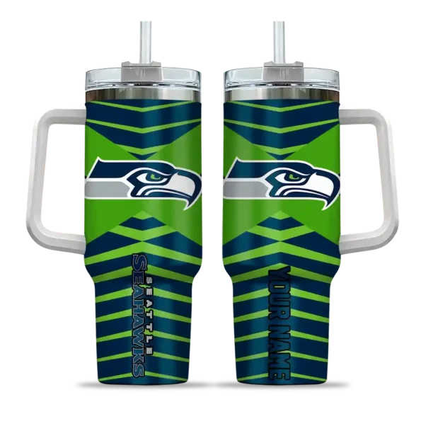 personalized seattle seahawks chevron layers blue curved tumbler best selling.webp