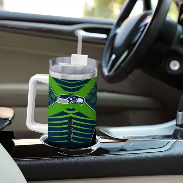 personalized seattle seahawks chevron layers blue curved tumbler trendy.webp
