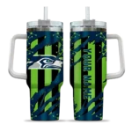 personalized seattle seahawks claw cut blue black curved tumbler best selling.webp