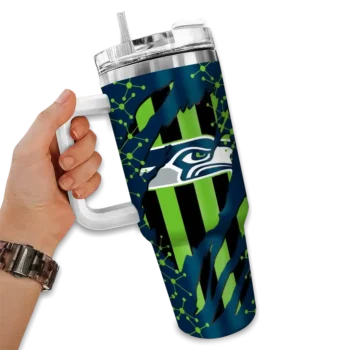 personalized seattle seahawks claw cut blue black curved tumbler fashion forward.webp