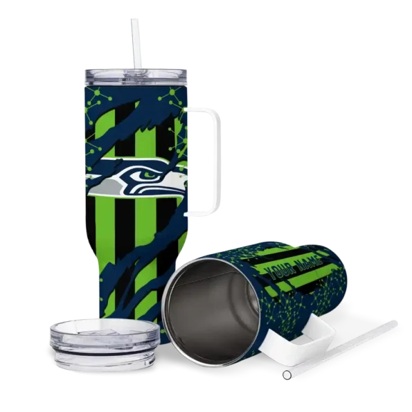 personalized seattle seahawks claw cut blue black curved tumbler high quality.webp
