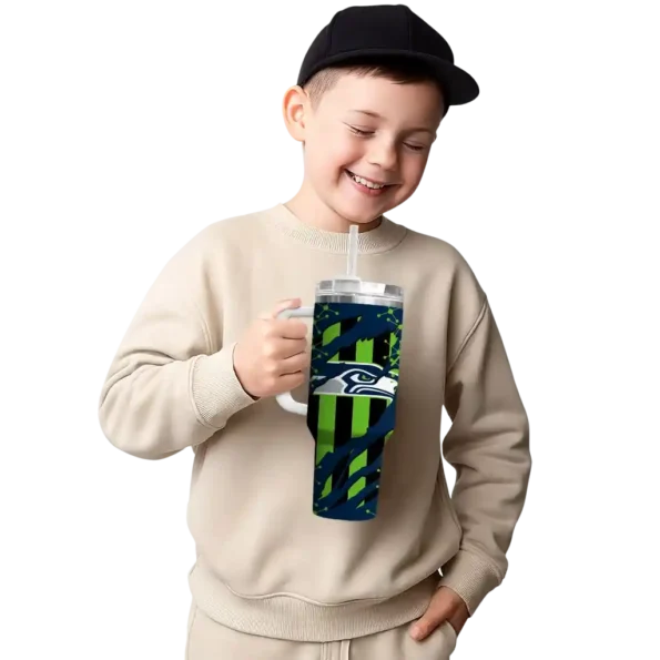 personalized seattle seahawks claw cut blue black curved tumbler latest model.webp