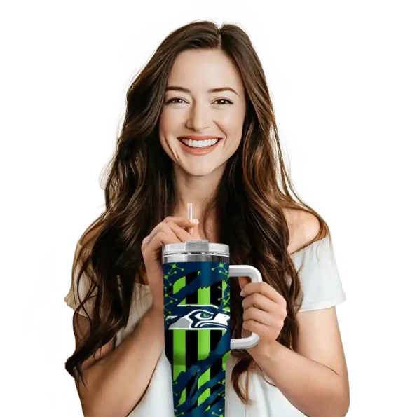 personalized seattle seahawks claw cut blue black curved tumbler premium grade.webp
