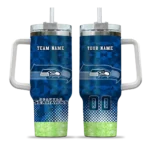 personalized seattle seahawks geometric prism blue curved tumbler best selling.webp