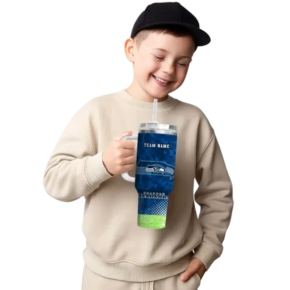 personalized seattle seahawks geometric prism blue curved tumbler latest model.webp