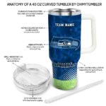 personalized seattle seahawks geometric prism blue curved tumbler best selling.webp