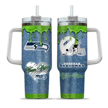 personalized seattle seahawks heart helmet motif blue curved tumbler best selling.webp