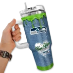 personalized seattle seahawks heart helmet motif blue curved tumbler best selling.webp