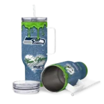 personalized seattle seahawks heart helmet motif blue curved tumbler best selling.webp