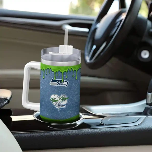 personalized seattle seahawks heart helmet motif blue curved tumbler trendy.webp
