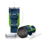 personalized seattle seahawks hexagon armor blue curved tumbler best selling.webp