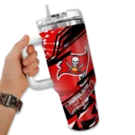 personalized tampa bay buccaneers abstract paths red curved tumbler best selling.webp