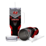 personalized tampa bay buccaneers arrow armor red black curved tumbler best selling.webp