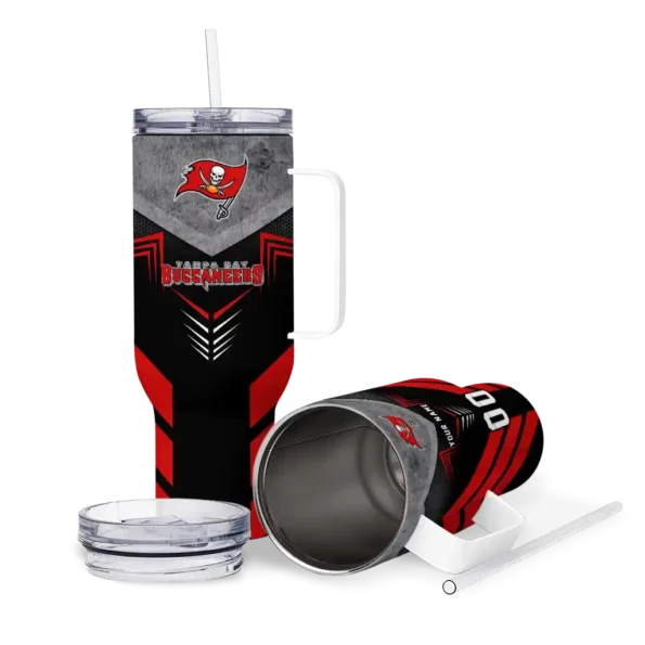 personalized tampa bay buccaneers arrow armor red black curved tumbler high quality.webp