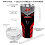 personalized tampa bay buccaneers arrow armor red black curved tumbler best selling.webp