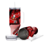 personalized tampa bay buccaneers arrow burst red curved tumbler best selling.webp