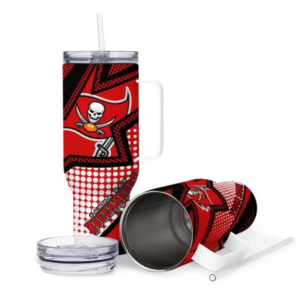 personalized tampa bay buccaneers arrow burst red curved tumbler high quality.webp