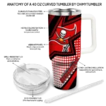 personalized tampa bay buccaneers arrow burst red curved tumbler best selling.webp