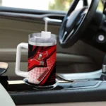 personalized tampa bay buccaneers arrow burst red curved tumbler best selling.webp
