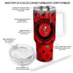 personalized tampa bay buccaneers bullseye drips red curved tumbler best selling.webp