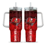 personalized tampa bay buccaneers chevron stripe red curved tumbler best selling.webp