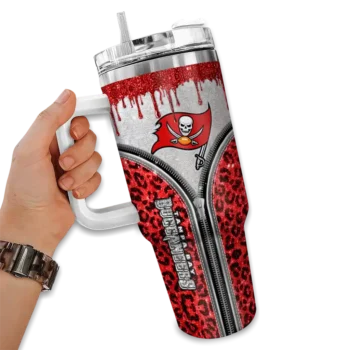 personalized tampa bay buccaneers leopard zipper red curved tumbler fashion forward.webp