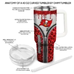 personalized tampa bay buccaneers leopard zipper red curved tumbler best selling.webp
