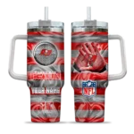 personalized tampa bay buccaneers marbled stripes red curved tumbler best selling.webp