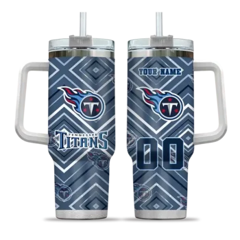 personalized tennessee titans bold diamonds navy curved tumbler best selling.webp