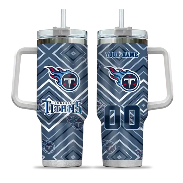 personalized tennessee titans bold diamonds navy curved tumbler best selling.webp