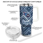 personalized tennessee titans bold diamonds navy curved tumbler best selling.webp