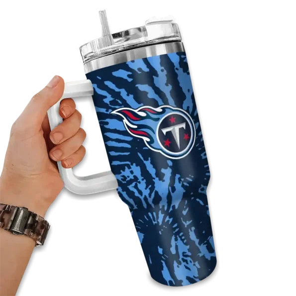 personalized tennessee titans burst swirl navy curved tumbler fashion forward.webp