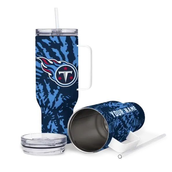 personalized tennessee titans burst swirl navy curved tumbler high quality.webp