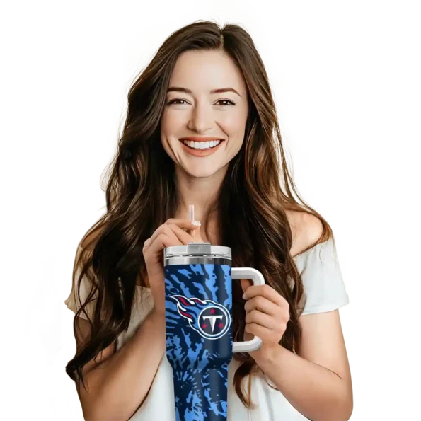 personalized tennessee titans burst swirl navy curved tumbler premium grade.webp