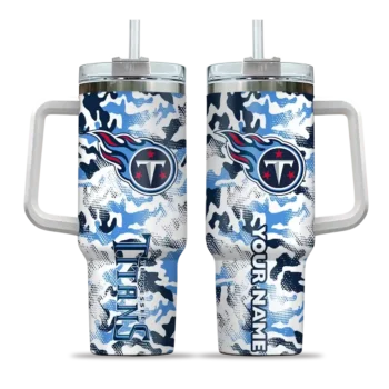 personalized tennessee titans camo mashup navy white curved tumbler best selling.webp