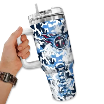 personalized tennessee titans camo mashup navy white curved tumbler fashion forward.webp