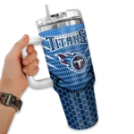 personalized tennessee titans hex texture navy curved tumbler best selling.webp