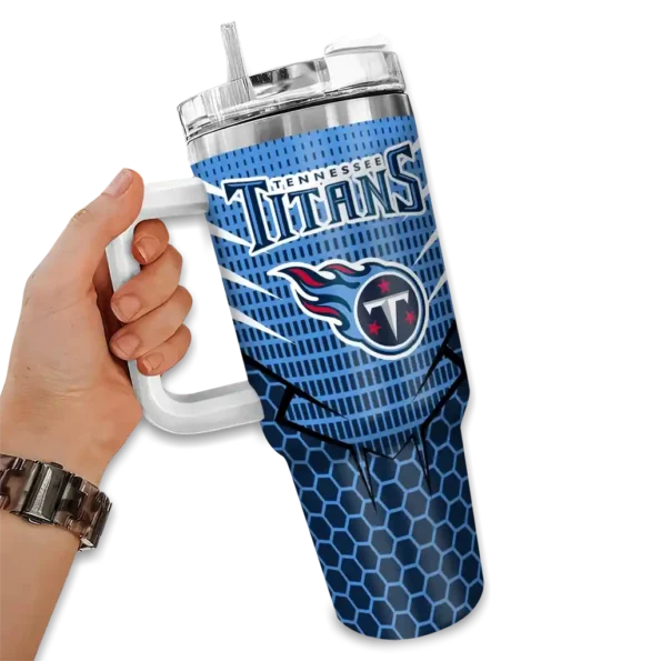 personalized tennessee titans hex texture navy curved tumbler fashion forward.webp