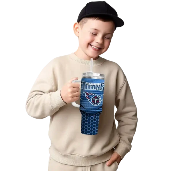 personalized tennessee titans hex texture navy curved tumbler latest model.webp