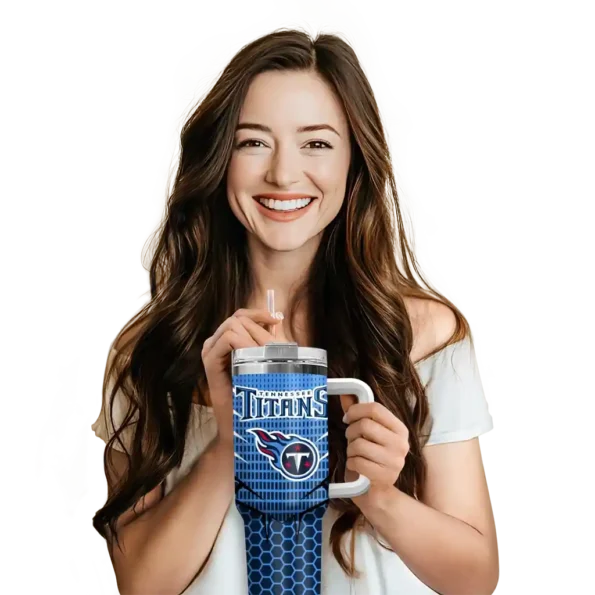 personalized tennessee titans hex texture navy curved tumbler premium grade.webp
