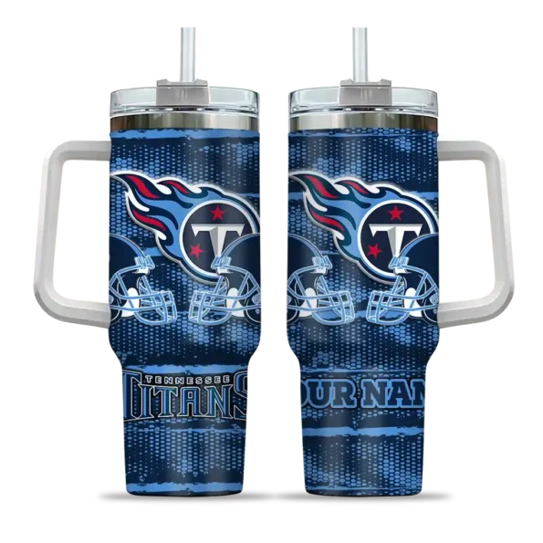 personalized tennessee titans honey streaks navy curved tumbler best selling.webp