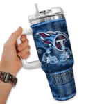 personalized tennessee titans honey streaks navy curved tumbler best selling.webp