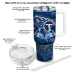 personalized tennessee titans honey streaks navy curved tumbler best selling.webp