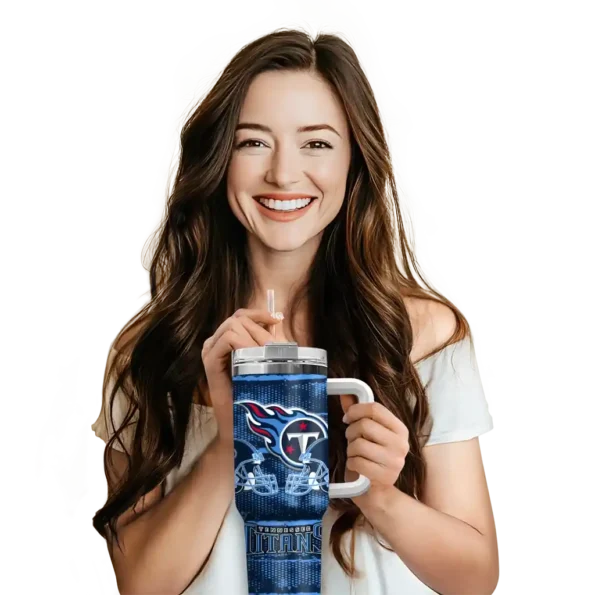 personalized tennessee titans honey streaks navy curved tumbler premium grade.webp