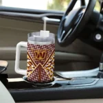 personalized washington commanders chevron angle burgundy curved tumbler best selling.webp
