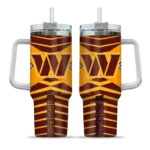 personalized washington commanders chevron layers burgundy curved tumbler best selling.webp