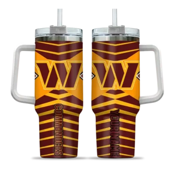 personalized washington commanders chevron layers burgundy curved tumbler best selling.webp