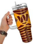 personalized washington commanders chevron layers burgundy curved tumbler best selling.webp