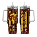 personalized washington commanders claw cut burgundy black curved tumbler best selling.webp