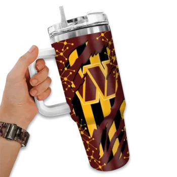 personalized washington commanders claw cut burgundy black curved tumbler fashion forward.webp